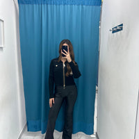 Pantalone a zampa ecopelle 1073