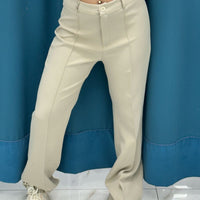 Pantalone a zampa beige 11627