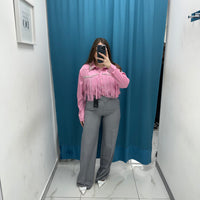 Pantalone wide leg grigio 2892