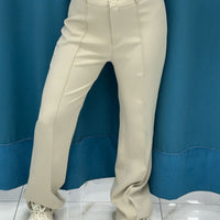 Pantalone a zampa beige 11627