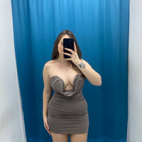 Vestito a fascia con scollo 8853