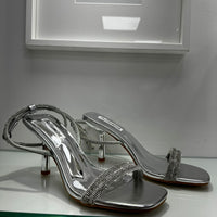 Sandali argento con strass 2552