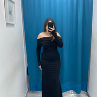 Vestito lungo scollo a barca 23709