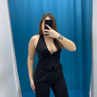 Gilet corto con scollo