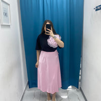 Gonna satin rosa 1166