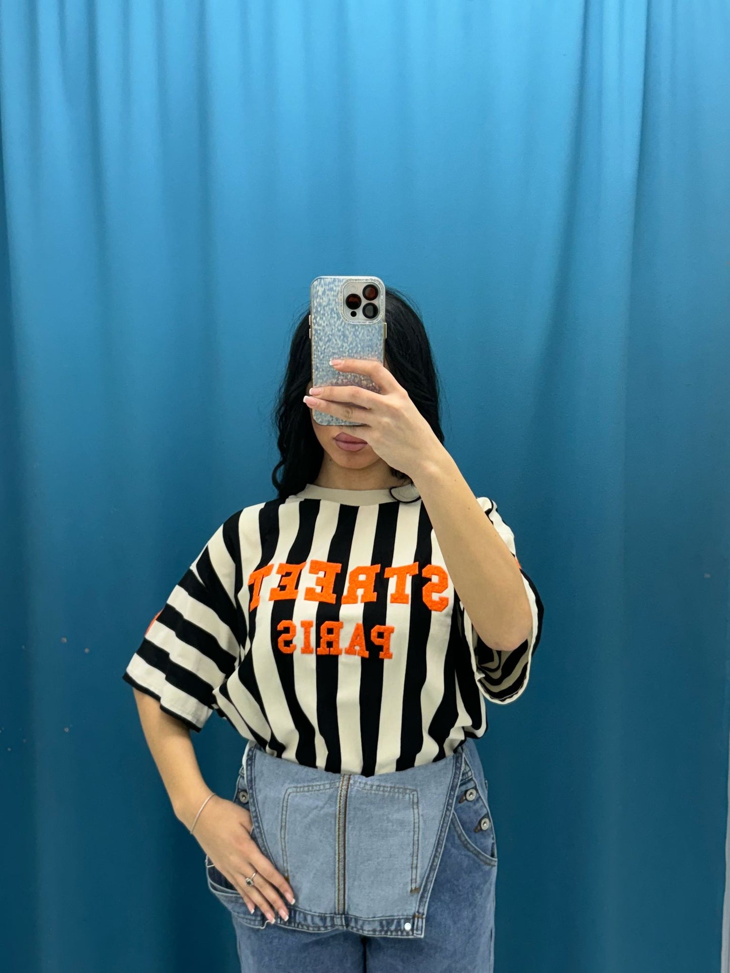 T-shirt a righe 16606