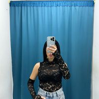 Body in pizzo con manicotti 6360