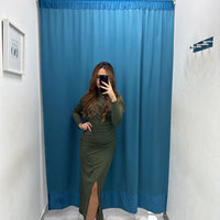 Vestito drappeggio con spacco 35899