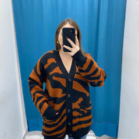 Cardigan zebrato