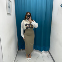 Gonna lunga tortora 3744