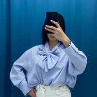 Camicia a righe con fiocco 16127