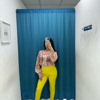 Pantalone slim fit giallo 8870