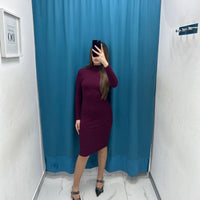 Vestito longuette a costine 5644