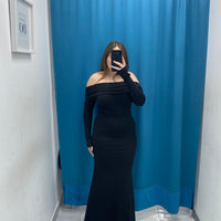 Vestito lungo scollo a barca 23709