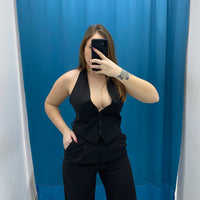 Gilet corto con scollo