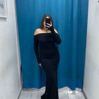 Vestito lungo scollo a barca 23709