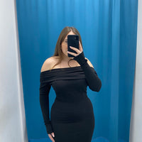 Vestito lungo scollo a barca 23709