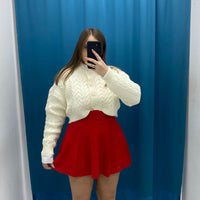 Gonna plissettata in lana 8040