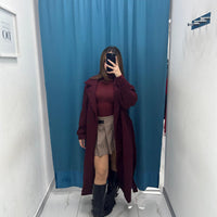 Gonna a quadri con bordeaux 6638