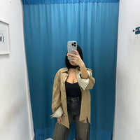 Giacca oversize beige Lumina 24091