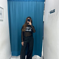 Pantalone a palazzo ecopelle nero 0363