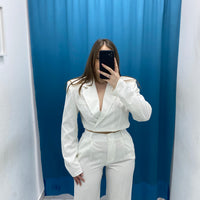 Tailleur giacca crop e pantalone 38411