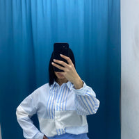 Camicia a righe celeste 33010