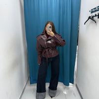 Denim Palazzo con Fondo Risvoltato-F31