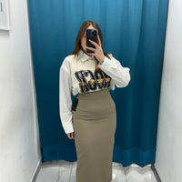 Gonna lunga tortora 3744
