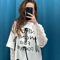 Maglia con manica in pizzo 7691