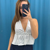 Top lucido con scollo 35593