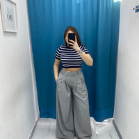 Pantalone wide leg con cintura 18065