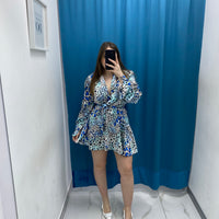 Vestito a portafoglio a fiori 5839