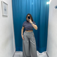 Pantalone wide leg con cintura 18065