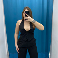 Gilet corto con scollo