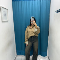 Giacca oversize beige Lumina 24091