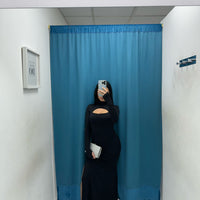 Vestito longuette con scollo 13420