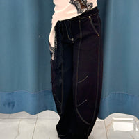 Balloon Fit – Nero con Bande Laterali-F51