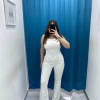 Jeans flare bianco 77791