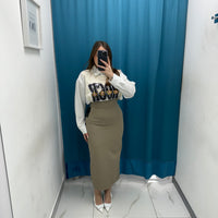 Gonna lunga tortora 3744