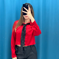 Camicia con cravatta paillettes 9289