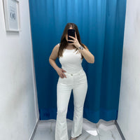 Jeans flare bianco 77791