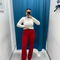 Pantalone a zampa rosso