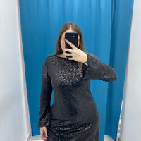 Vestito paillettes con scollo 125434
