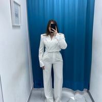 Tailleur giacca crop e pantalone 38411