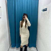 Vestito a costine con collo 55742