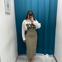 Gonna lunga tortora 3744