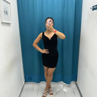 Vestito corto con scollo 6069