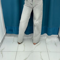 Jeans wide leg brillantini grigio 21106