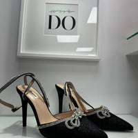 Décolleté con fiocco in strass